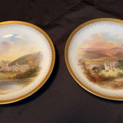 2 Royal Doulton Plates Depicting Castles: Braemar And Balmoral