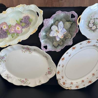 Vintage Antique Platters And Plates