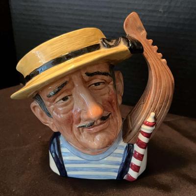 Large Royal Doulton Collectible Toby Jug. Gondolier. Captures The Nature And Culture of Italy.