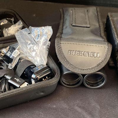 2 Sets of Bushnell Binoculars With Varying Lens & Travel Bundle Power Kit 