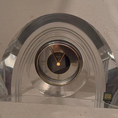 Bulova Crystal Hoya Solid Glass Clock
