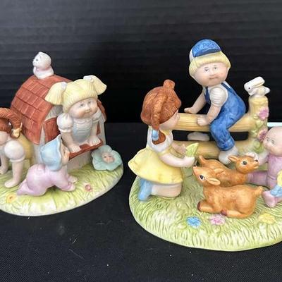 Vintage 1984 Cabbage Patch Kids Porcelain Figurines Easter Spring Summer Theme