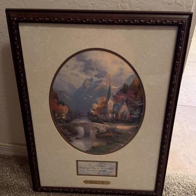 Thomas Kinkade “Mountain Chapel” Framed Art