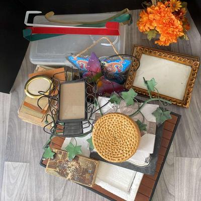 Various Picture Frames, Home Decor, Door Hangers And Storage