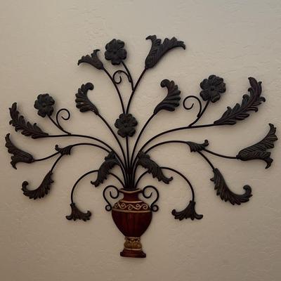 Floral Vase Metal Wall Art