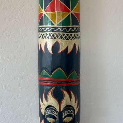 African Tribal Wooden Mask Wall Art - Multi Color