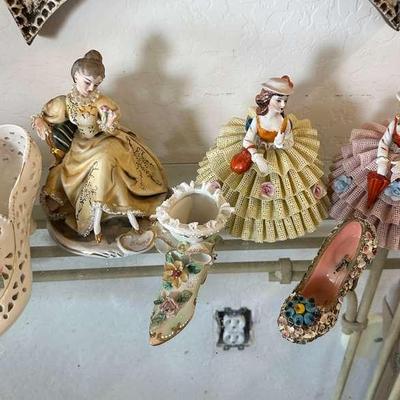 Porcelain Figurines - Shoes, Karl Klette Figurines, Antonio Borsato Figurine