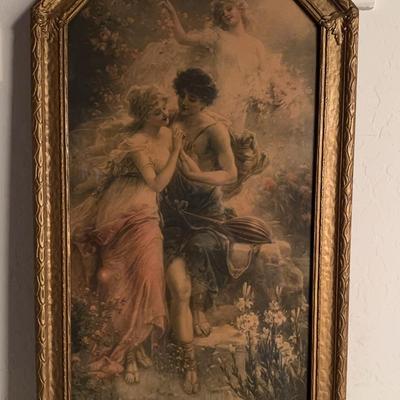 Vintage Gold Framed Renaissance Portrait