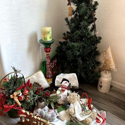 Christmas In September Lot With Mini Tree And Assorted Decor