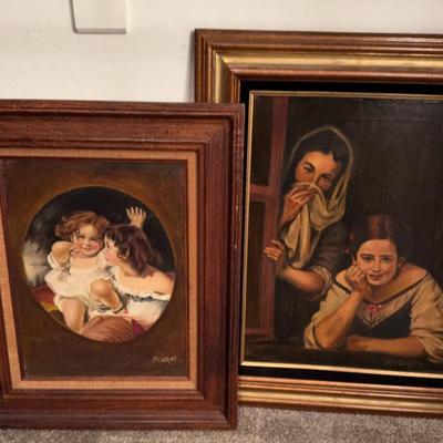 2 Framed Paintings P.Curto