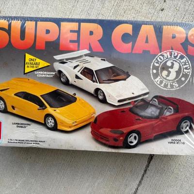 KKS054 Vintage Super Cars Complete 3 Kits AMT ERTL Model Car Kit in Sealed Box