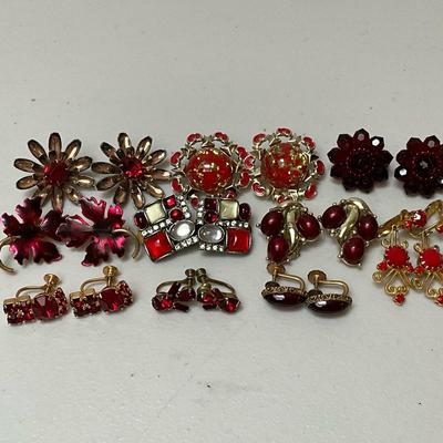 Vintage Red Earrings 