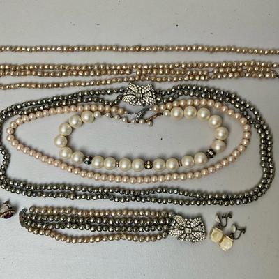 Pearls and Rhinestone Butterflies 