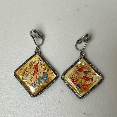 Hand Painted Drop Earrings 