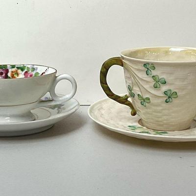 Belleek Green Label Tea Cup/Occupied Japan Tea Cup