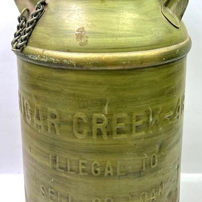 Antique “Sugar Creek” Rustic Milk Can with Lid