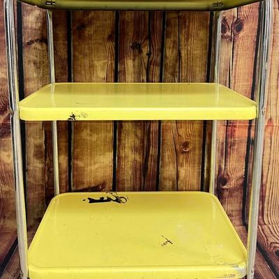 Vintage Yellow Tiered Cart
