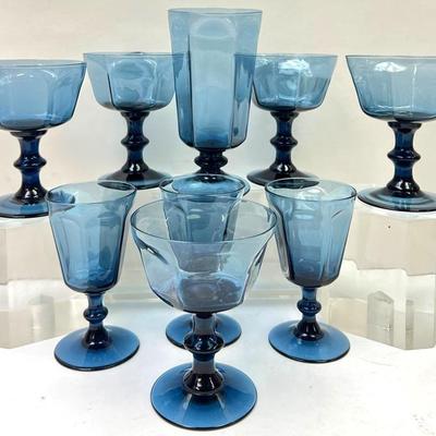 “Lenox” Antique Dark Blue Glassware Collection 
