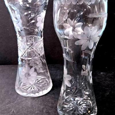 Crystal Etched Vases 