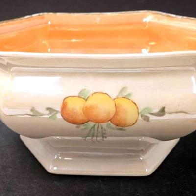 "Dilinieres & Co"  of Limoges, France--Hand-painted Hexagonal Footed Bowl 