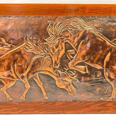 Vintage Embossed Copper Wild Horse 