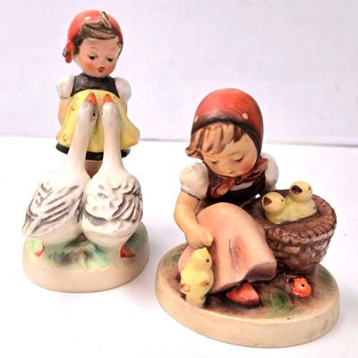 "Goebel Hummel" 'Chick Girl' & 'Goose Girl' Figurines 