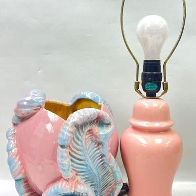 Vintage Pink “Royal Haeger” Pottery & Lamp 
