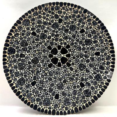 Black Speckled Mosaic Bird Bath Top