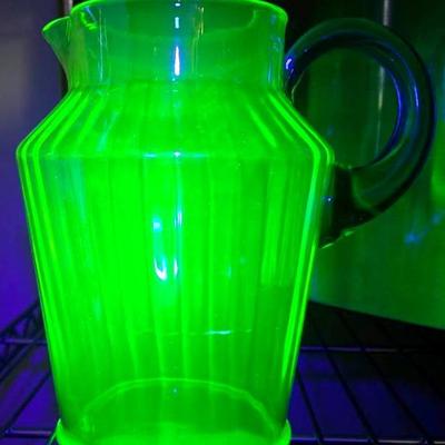 Vaseline Glass Pitcher