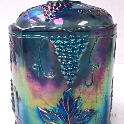 Harvest Grape "Carnival Glass" Biscuit Jar 