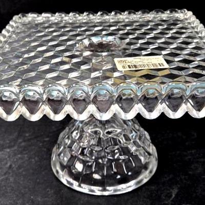 "Fostoria" American Patterned Square Cake Stand