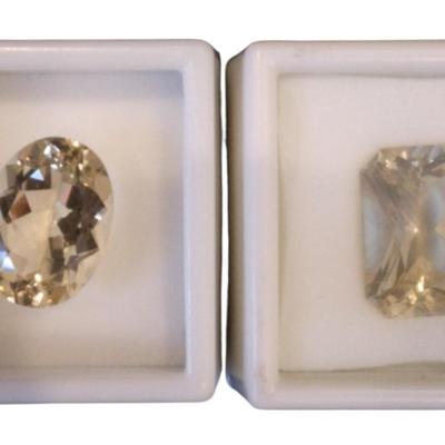 2 Yellow Labradorite - OV 9 CT, EC 9.75 CT