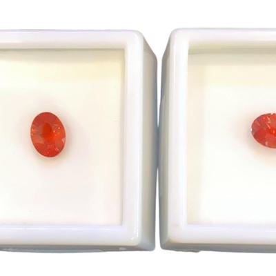 Two Oval Orange Labradorite 0.80 CT