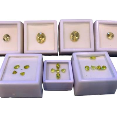 Canary Tourmaline And Canary Apatite In Various Sizes And Cuts