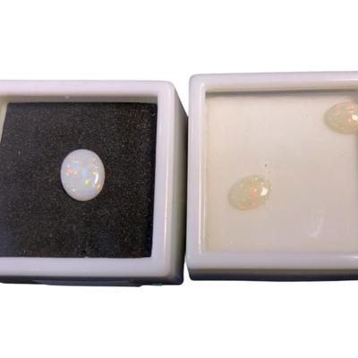 10x8mm Oval Australian Opal And Pair Of Matched 8x6mm Oval Australian Opals