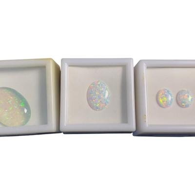 Created Or Synthetic Oval Opals: 25x18mm Jelly Triplet, 16x12mm Solid, Set Of 2- 10x8mm Solid