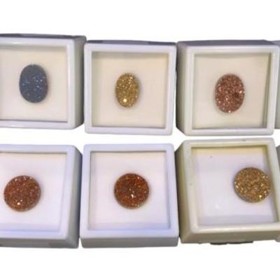 Round And Oval Druzy Quartz In A Variety Of Colors And Sizes- See Description Or Pics