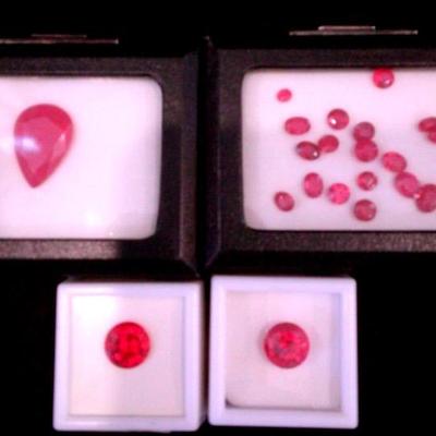 4 Rubies - Madagascar 24.79 CT, Mixed Fissure Filled 20 CTW, 2 Lab Created 7 CT AND 8 CT