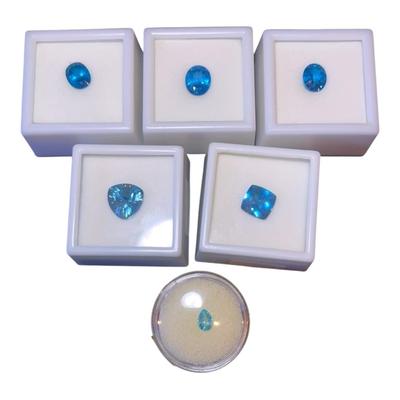 Blue Topaz (5) & Blue Apatite .5 CT - 8.45 CT