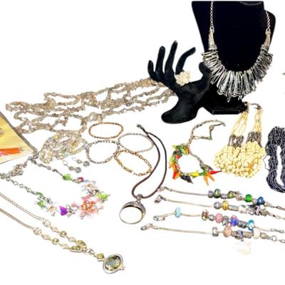 Shades Of Silver Including Some Natural Stones - Necklaces, Bracelets, Earrings And Ring