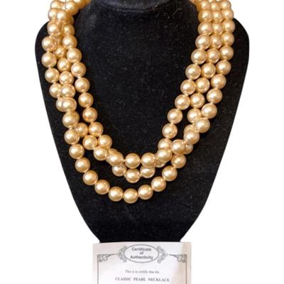 KENNETH JAY LANE Triple Strand Pearl Necklace
