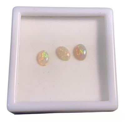 Matched Trio Of 6x4mm Oval Australian Opals