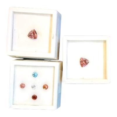 1.75CT Min 7.5X7.5 MM Tr Pink Zircon (2) And RD Colors Of Zircon Set Of 5