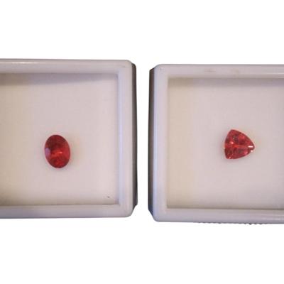 2 Red Labradorite, .85 CT OVAL, .8 CT TRI
