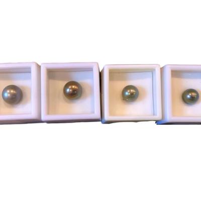 Four Tahitian Black Pearls 10-13mm