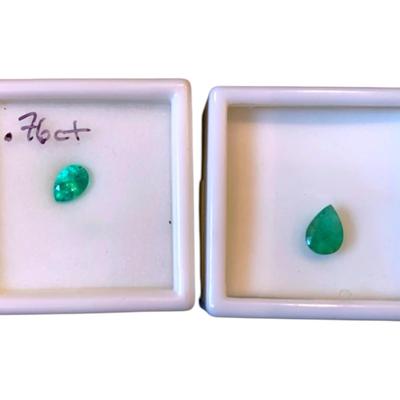 Pear Shaped Colombian Emeralds 0.75CT And 0.95CT