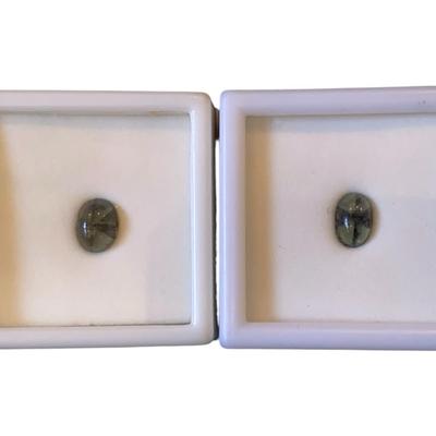 Two 1.0CT Oval Trapiche Emeralds Lot 1