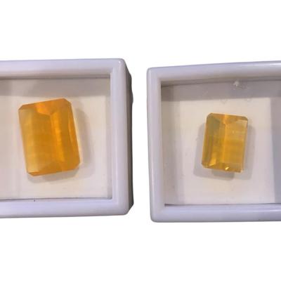 Fire Opal: Opposed Bar Cut 11.00CT And 5.00 CT