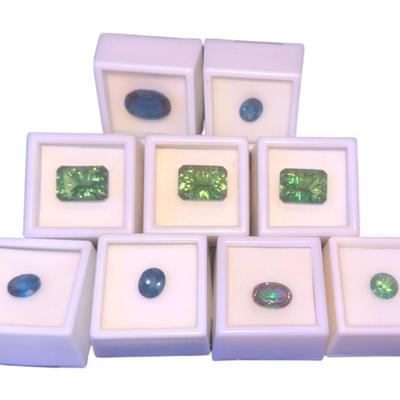 Topaz Blue And Greens (9) Shapes, CT And MM Varies