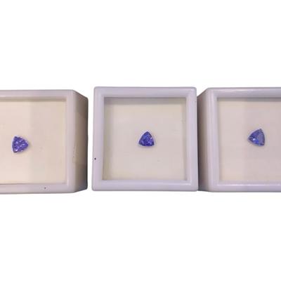 Blue Tanzanite Gemstones- Triangle Shape, 0.5 CTW Each